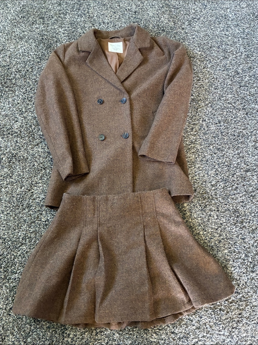 Rylee + Cru Brown Tweed Jacket with Warm Lining